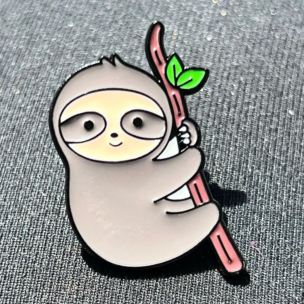 Adorable Happy Baby Sloth Enamel Pin